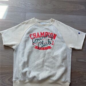 Champion Cream Short-Sleeve Crewneck sweatshirt